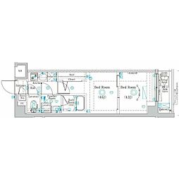 ラフィスタ蒲田南2 2Kの間取図画像