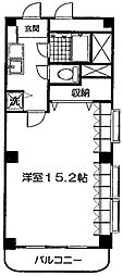 三愛ビル竹館 1Kの間取図画像