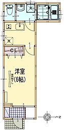 サンライズ大森東 1Kの間取図画像