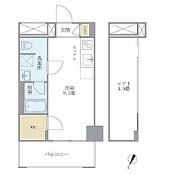 八ッ山三和ハウス ワンルームの間取図画像