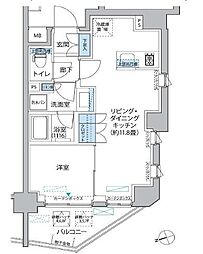 プラネソシエ大森山王 1LDKの間取図画像