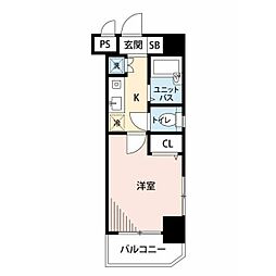 グランヴァン大井町 1Kの間取図画像