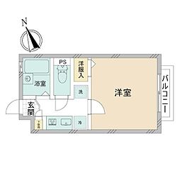 ドミールオオタ 1階1Kの間取り