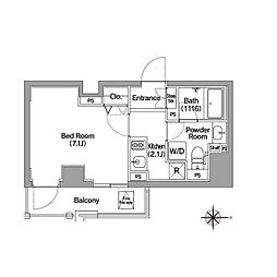 COMFORIA馬込 1Kの間取図画像