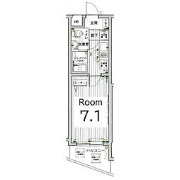 ヴェルト上野毛 1Kの間取図画像