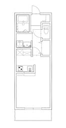 フォンテーヌ ワンルームの間取図画像