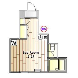 ア.サンテ都立大 ワンルームの間取図画像