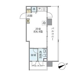 カーサヴェデュータ ワンルームの間取図画像