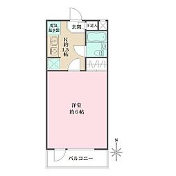 コーポ平町 1Kの間取図画像