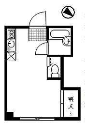 八雲ハイツ ワンルームの間取図画像