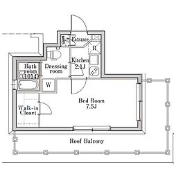 ラクラス学芸大学 1Kの間取図画像