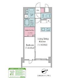 ドゥーエ西馬込II 8階1LDKの間取り