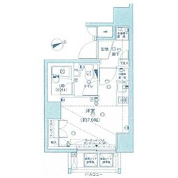 グランフォース五反田 7階ワンルームの間取り