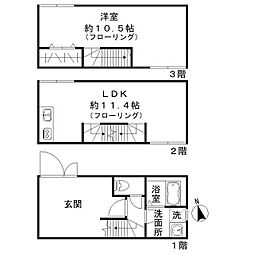 クロススクエア西大井 1階1LDKの間取り