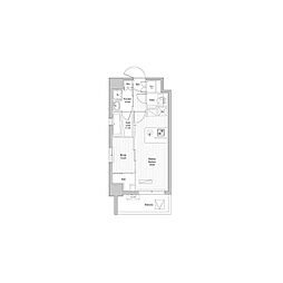 アジールコート蒲田 1DKの間取図画像
