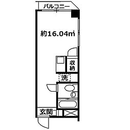 オーナーズヴィラ千鳥 ワンルームの間取図画像