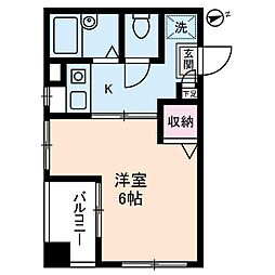 TS・1ビル 1Kの間取図画像