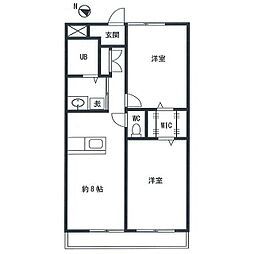 コマン・サバ田園調布 2LDKの間取図画像