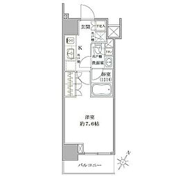 ザ・パークワンズ品川戸越 1Kの間取図画像