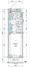 ガリシア池上2 1Kの間取図画像