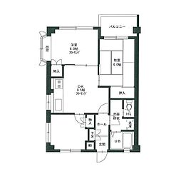 グランメール雪谷 3DKの間取図画像