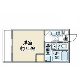 ゴールドヒルズ5 1Kの間取図画像
