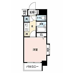 菱和パレス田園調布東 1Kの間取図画像