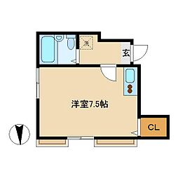 ユースクラブ南蒲田 ワンルームの間取図画像
