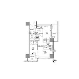 レジディアタワー目黒不動前 2LDKの間取図画像