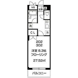 アメニティー三軒茶屋 1Kの間取図画像