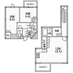 アーバンフラッツ目黒本町 2LDKの間取図画像