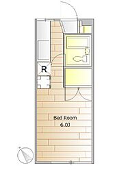 グリーンヒル中目黒 ワンルームの間取図画像