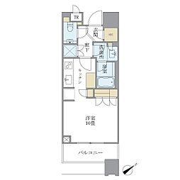 ブリリアタワーズ目黒サウスレジデンス ワンルームの間取図画像