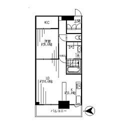 ベイクレストタワー 1LDKの間取図画像