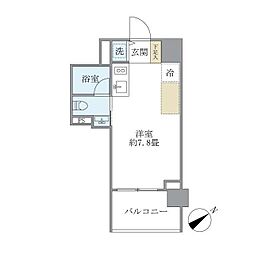カーサヴェデュータ ワンルームの間取図画像