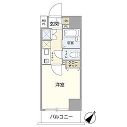 パークウエル大井町弐番館 1Kの間取図画像