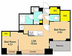 プライマル品川大井町 2LDKの間取図画像