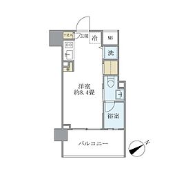 カーサヴェデュータ ワンルームの間取図画像