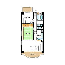 ネオグランデ大倉山 2LDKの間取図画像