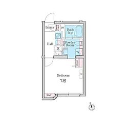 デュオメゾン自由が丘 1Kの間取図画像