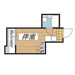 メゾン・ド・エルビエ ワンルームの間取図画像