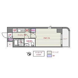アーバンシュロス綱島 1Kの間取図画像