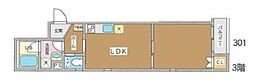 ロイヤルレジデンス 2階1LDKの間取り