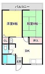 ティアラ2 2DKの間取図画像