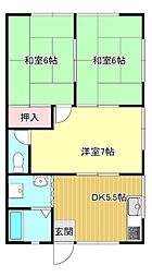 ウイズはかざ 3DKの間取図画像
