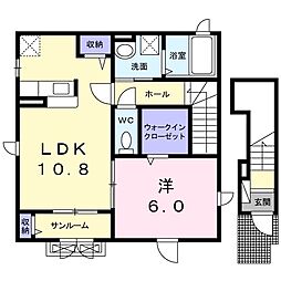 セントラルシャドウ2 1LDKの間取図画像