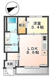 サクラG・Mハイツ2 1LDKの間取図画像