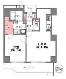 ソシオタワー南船場 1LDKの間取図画像