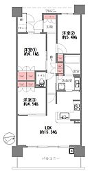 阿波座ライズタワーズマーク20 3LDKの間取図画像