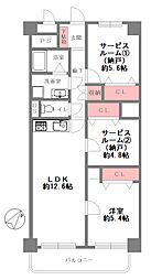 ハイム北野 3LDKの間取図画像